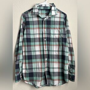 Cat & Jack Boys Green and Black Button Up Shirt Size XL (16)